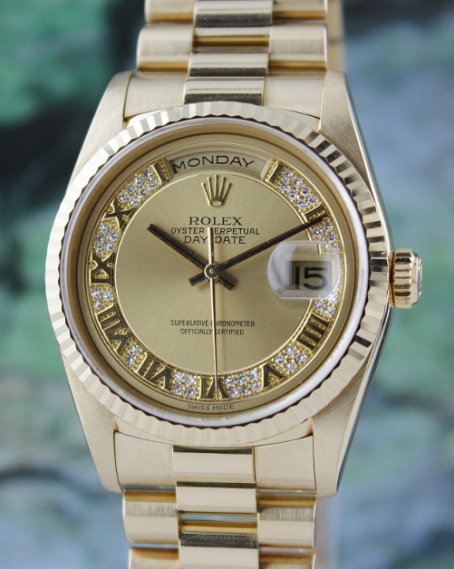 (image for) ROLEX 18K MEN YELLOW GOLD OYSTER PERPETUAL DAY-DATE / 18238